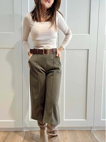 Pantalón Culotte con Cinturón LYMAN Verde Militar HEVE