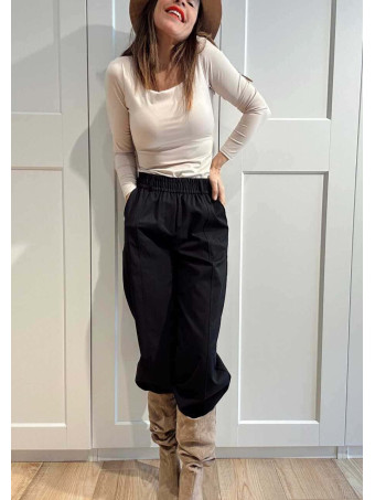 Pantalón Wide Leg con Cinturón BASSLEE Marino HEVE