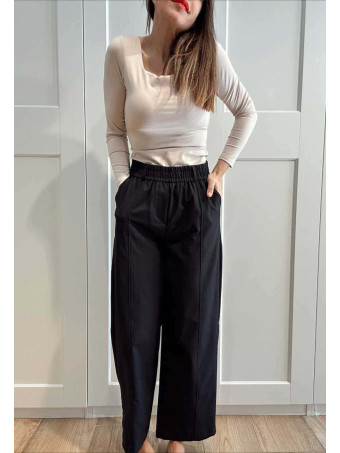 Pantalón Wide Leg con Cinturón BASSLEE Marino HEVE