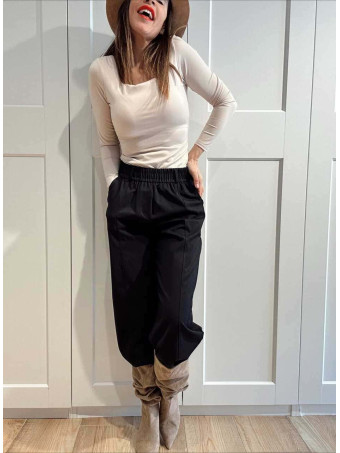 Pantalón Wide Leg con Cinturón BASSLEE Marino HEVE