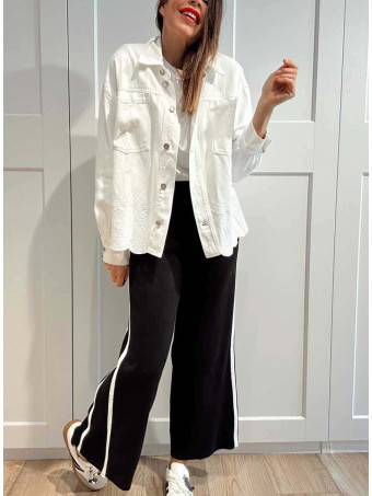 Pantalón Punto Franja Lateral TRAPSY Negro HEVE