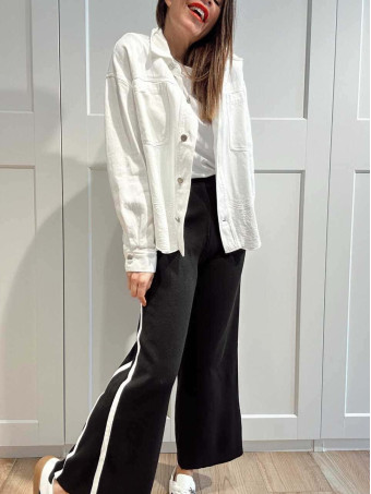 Pantalón Punto Franja Lateral TRAPSY Negro HEVE