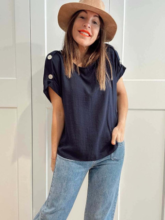 Blusa Botones Martillados NUMEA Marino HEVE