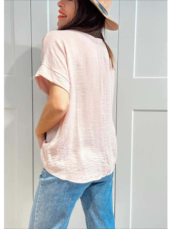 Blusa Botones Martillados NUMEA Rosa HEVE