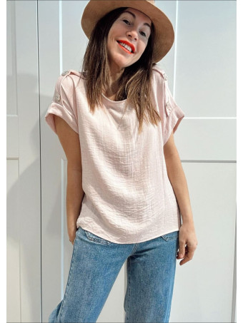 Blusa Botones Martillados NUMEA Rosa HEVE