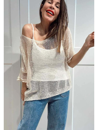 Conjunto Punto Calado NAYMA Beige HEVE