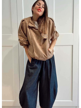 Cazadora Retro Efecto Ante WHISPA Taupe HEVE