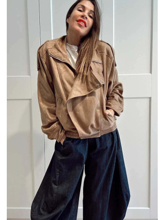 Cazadora Retro Efecto Ante WHISPA Taupe HEVE