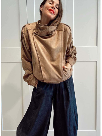 Cazadora Retro Efecto Ante WHISPA Taupe HEVE