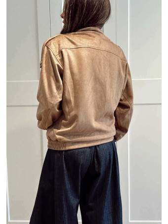 Cazadora Retro Efecto Ante WHISPA Taupe HEVE