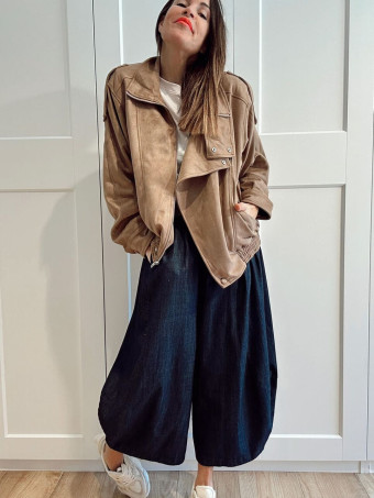 Cazadora Retro Efecto Ante WHISPA Taupe HEVE