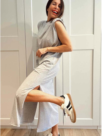 Vestido Básico Hombreras VARSOVIE Gris HEVE