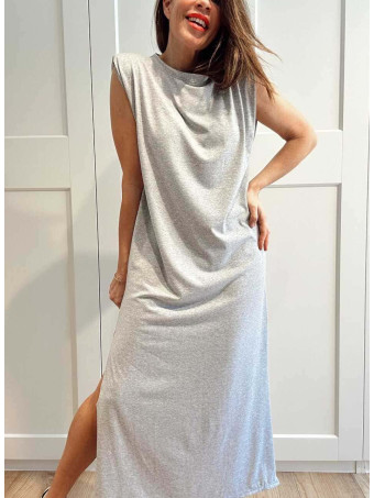 Vestido Básico Hombreras VARSOVIE Gris HEVE