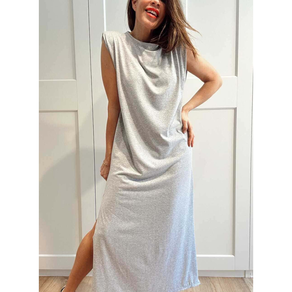 Vestido Básico Hombreras VARSOVIE Gris HEVE