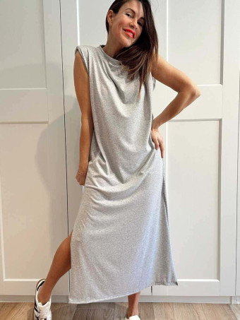 Vestido Básico Hombreras VARSOVIE Gris HEVE