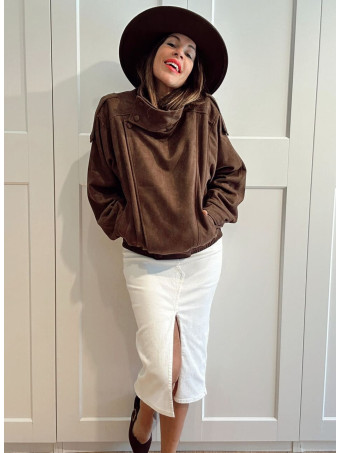 Falda Vaquera Midi KIANA Blanco HEVE