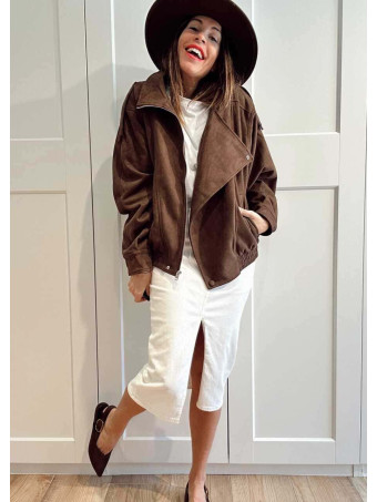 Cazadora Retro Efecto Ante WHISPA Marrón HEVE