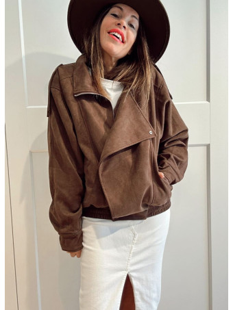 Cazadora Retro Efecto Ante WHISPA Marrón HEVE