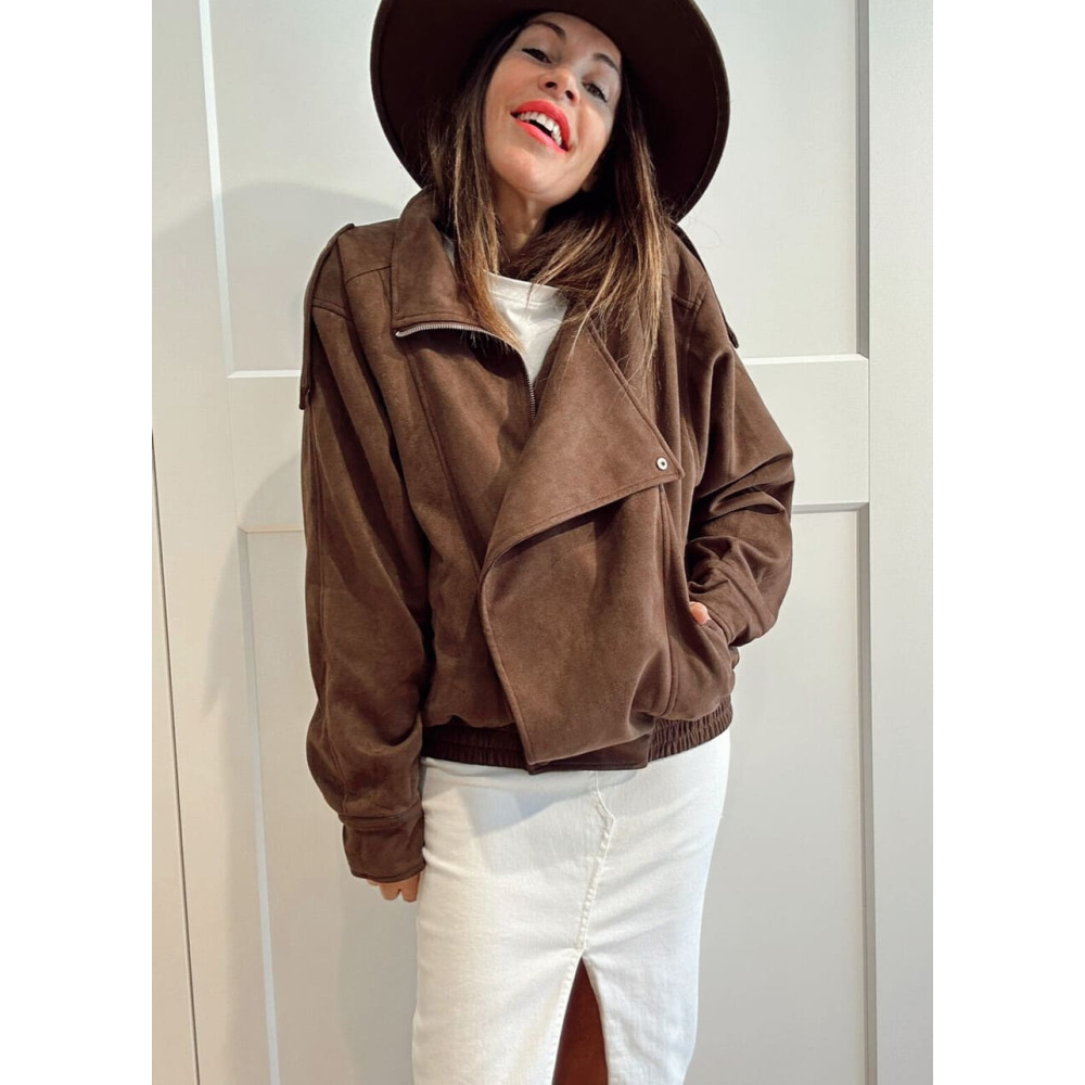 Cazadora Retro Efecto Ante WHISPA Marrón HEVE