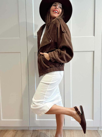 Cazadora Retro Efecto Ante WHISPA Marrón HEVE