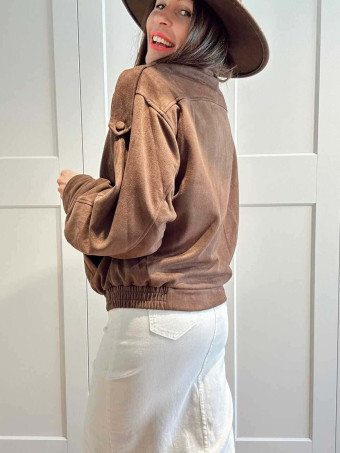 Cazadora Retro Efecto Ante WHISPA Marrón HEVE