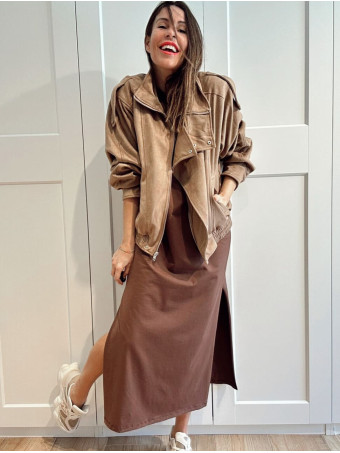 Vestido Básico Hombreras VARSOVIE Marrón HEVE