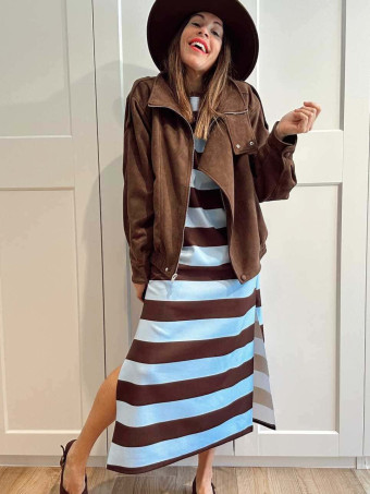 Vestido Rayas Soft Touch DALYNNE Celeste HEVE