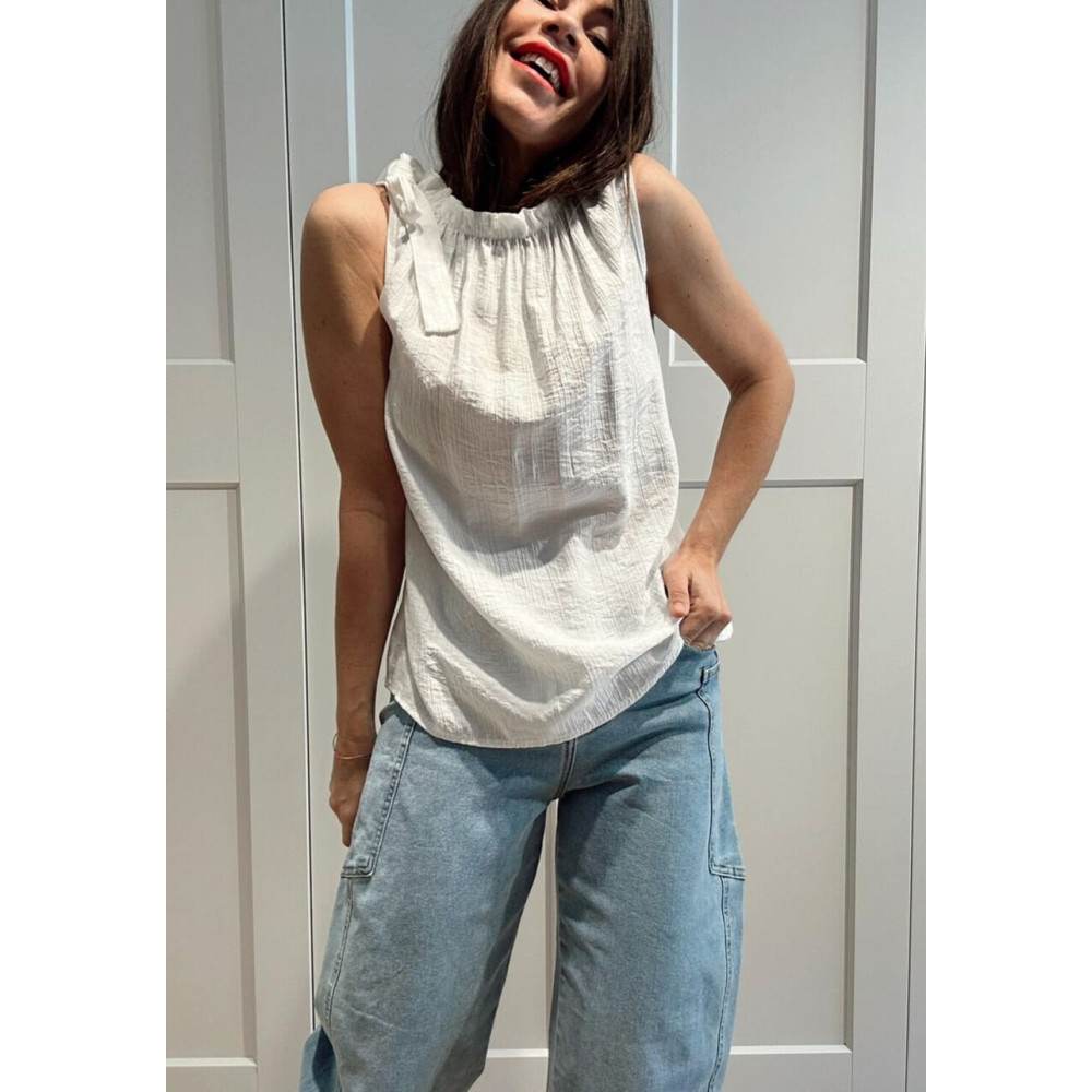 Cuerpo Crepado con Lazada TIREVA Blanco HEVE