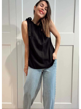 Cuerpo Crepado con Lazada TIREVA Negro HEVE