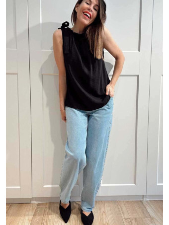 Cuerpo Crepado con Lazada TIREVA Negro HEVE