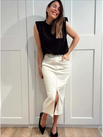 Falda Vaquera Midi HAELYN Crudo HEVE