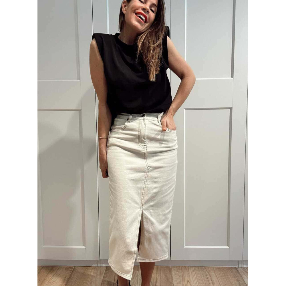 Falda Vaquera Midi HAELYN Crudo HEVE