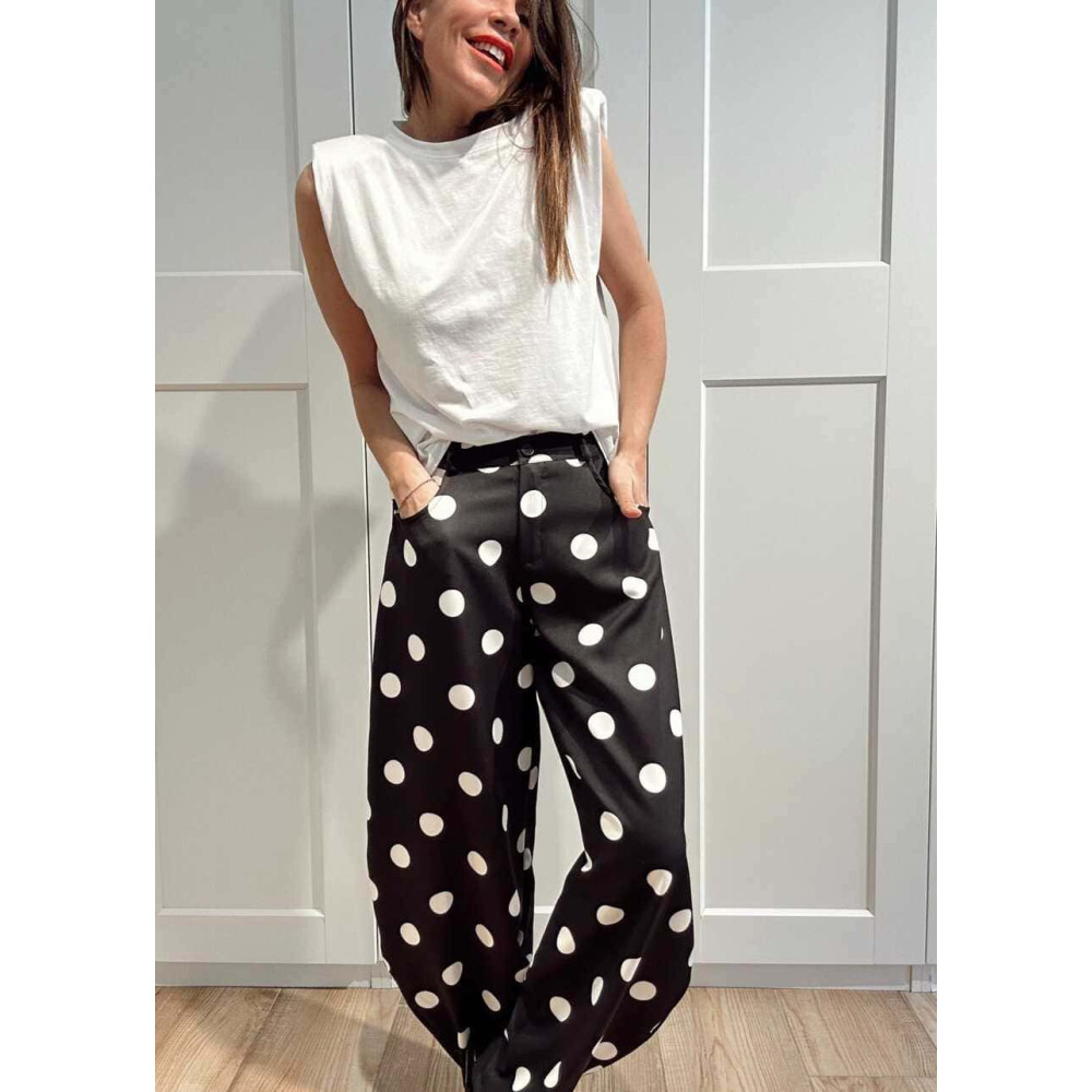 Pantalón Balloon Lunares MOONELLE Negro HEVE