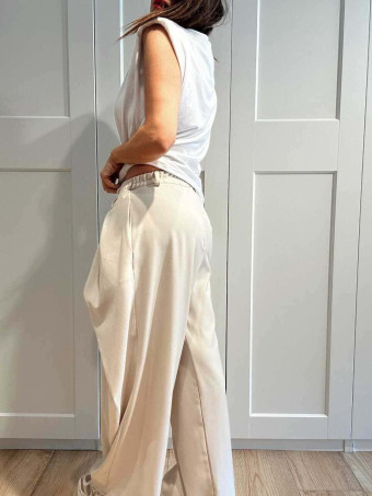 Pantalón Balloon Doble Botón RINLEY Beige HEVE