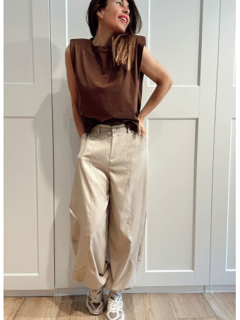 Pantalón Jogger Balloon NIMBLE Beige HEVE