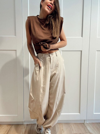 Pantalón Jogger Balloon NIMBLE Beige HEVE