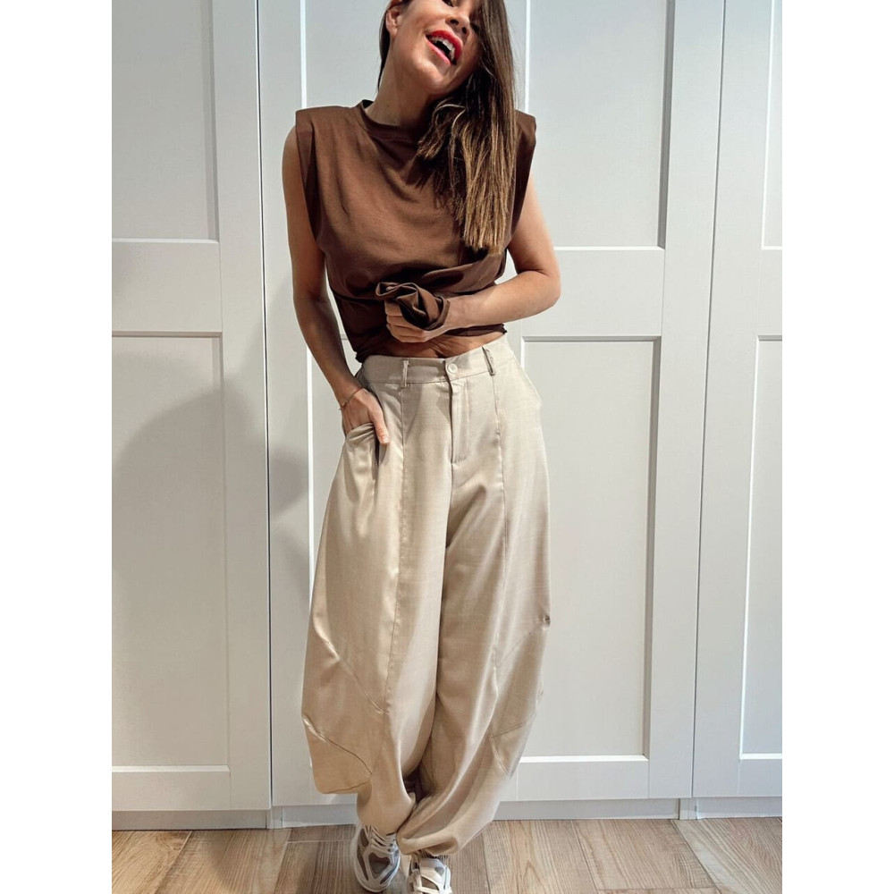 Pantalón Jogger Balloon NIMBLE Beige HEVE