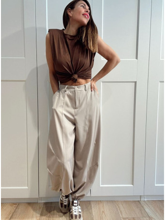 Pantalón Jogger Balloon NIMBLE Taupe HEVE