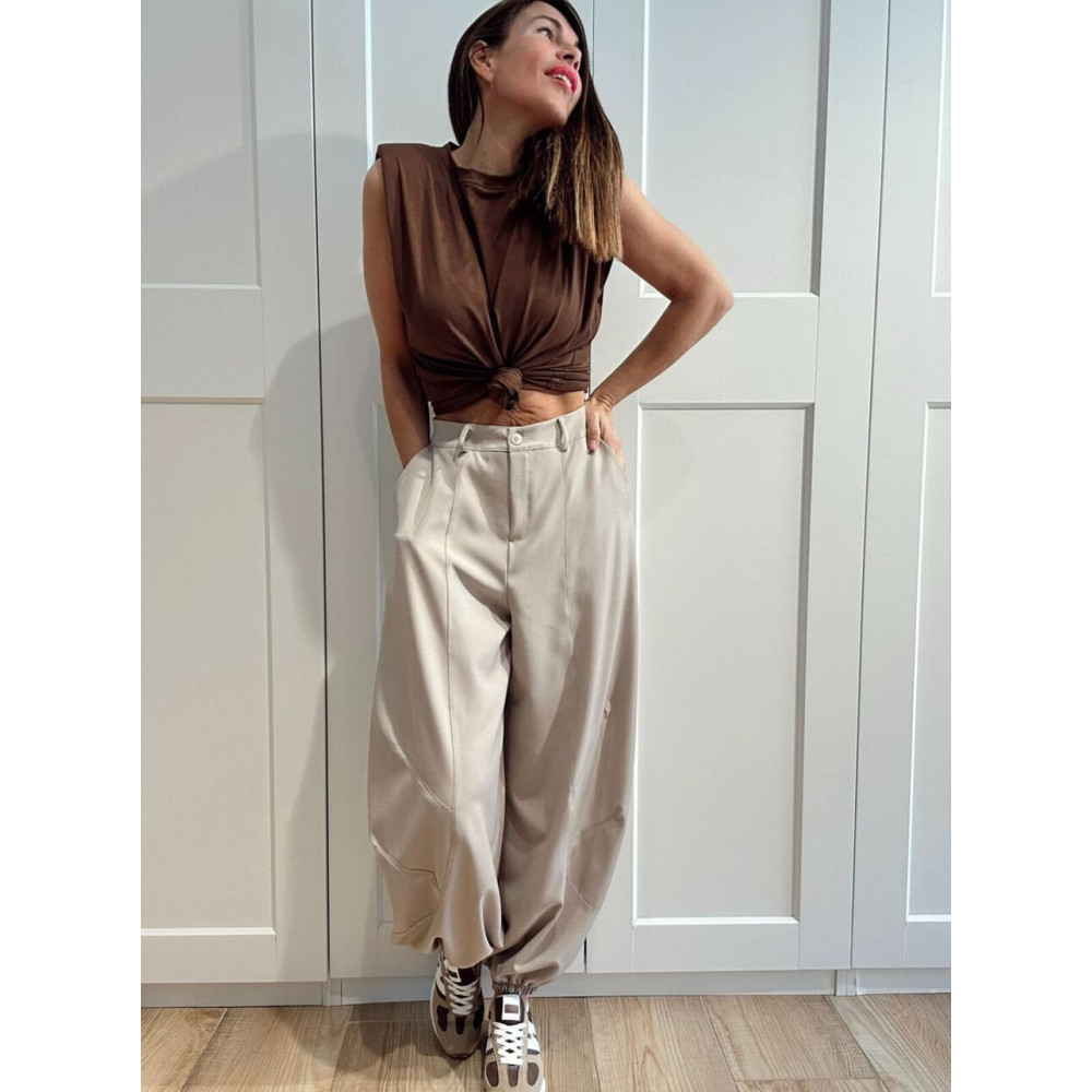 Pantalón Jogger Balloon NIMBLE Taupe HEVE