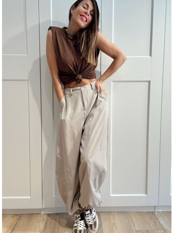 Pantalón Jogger Balloon NIMBLE Taupe HEVE