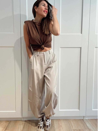 Pantalón Jogger Balloon NIMBLE Taupe HEVE