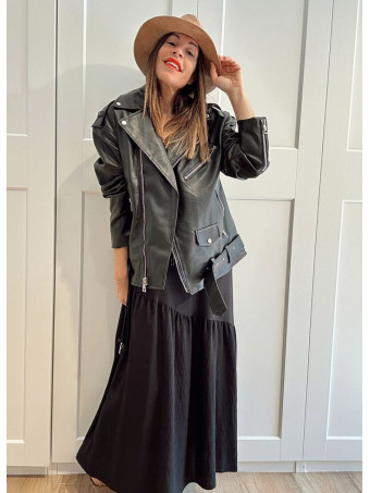 Vestido con Volante Asimétrico VANYS Negro HEVE