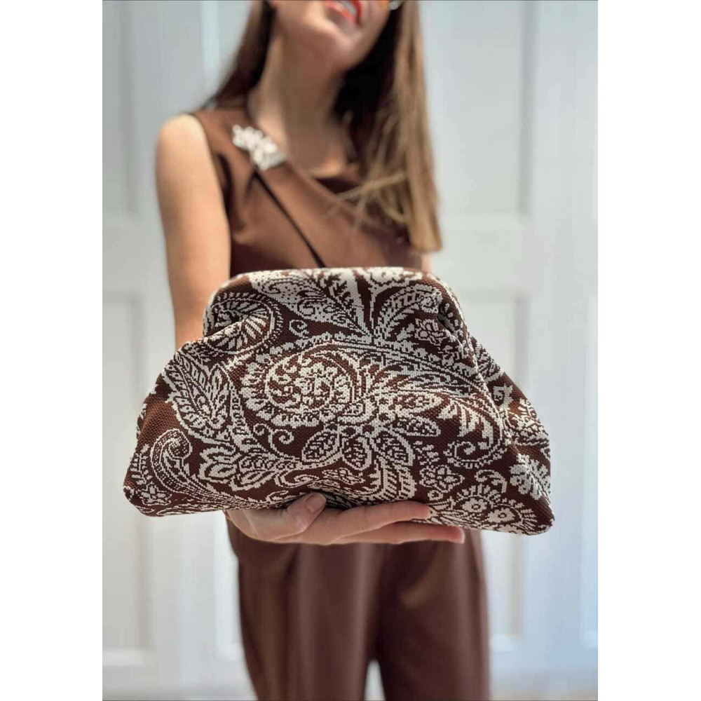 Bolso Lona Frame Bag Paisley Marrón HEVE