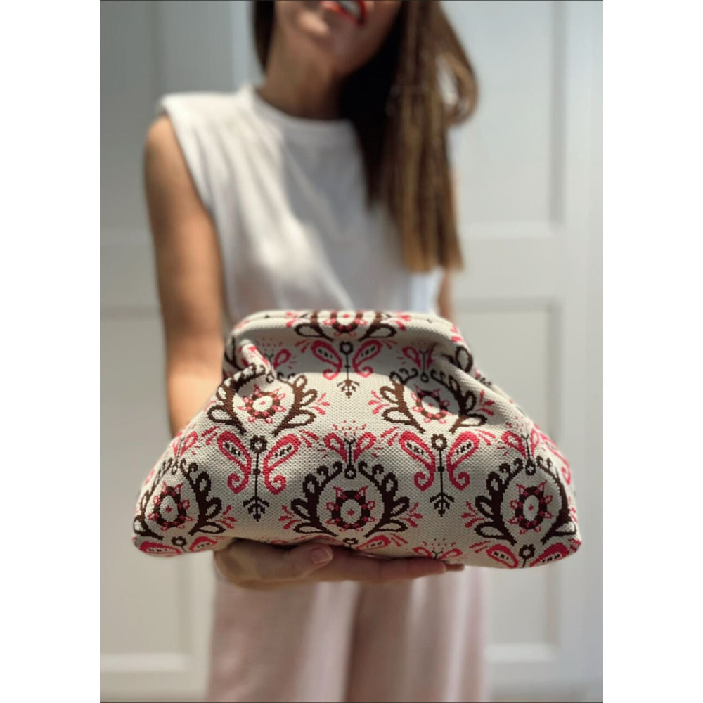 Bolso Lona Frame Bag Paisley Rosa/Marrón HEVE