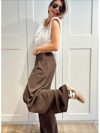 Pantalón Balloon Doble Botón RINLEY Marrón HEVE