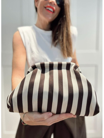 Bolso Lona Frame Bag Rayas Marrón HEVE