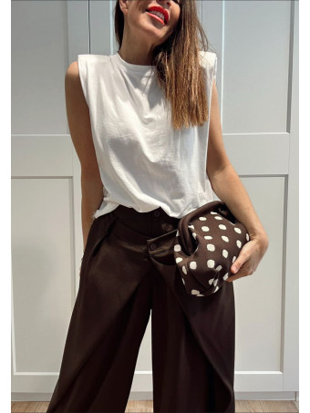 Bolso Lona Frame Bag Lunares Marrón HEVE