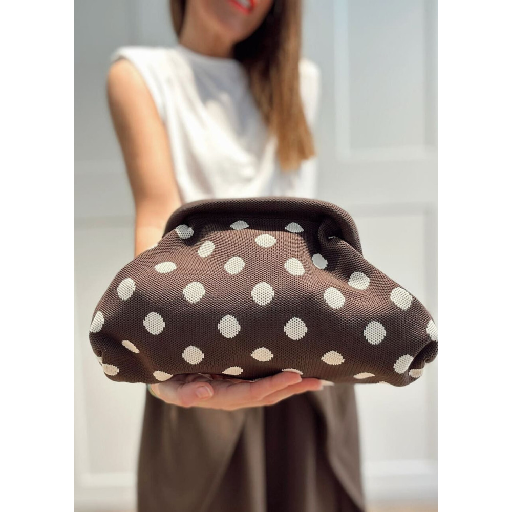 Bolso Lona Frame Bag Lunares Marrón HEVE