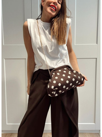 Bolso Lona Frame Bag Lunares Marrón HEVE