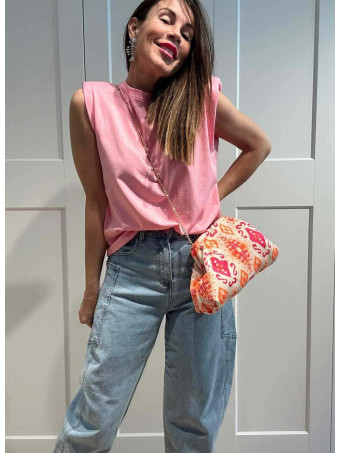 Bolso Lona Frame Bag Étnico Naranja/Magenta HEVE